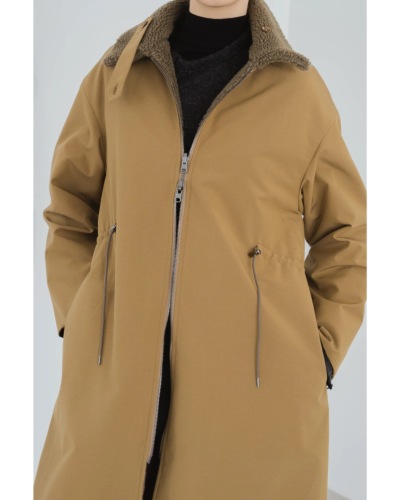 Vachement（ヴァシュモン ）VL-08-203 Taffeta X Boa Reversible Coat