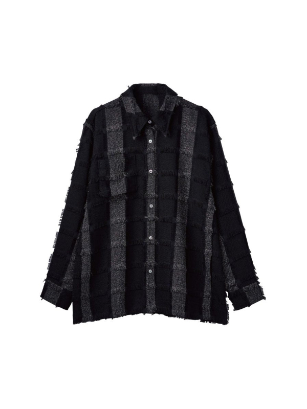 Knuth Marf (クヌースマーフ) knuthmarf-24-02 fringe switching shirt